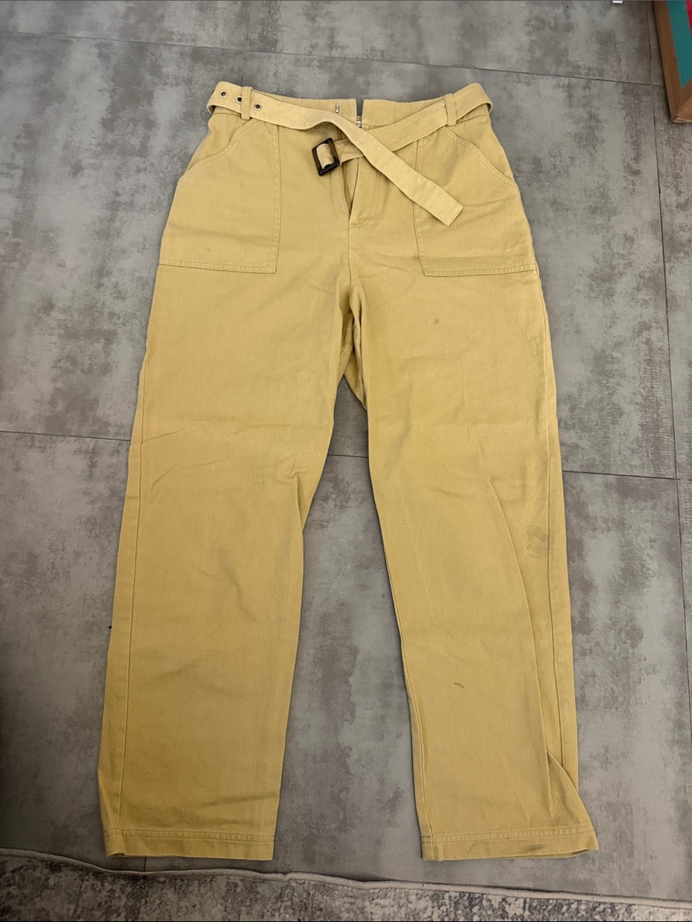 Tularosa Casual Utility Pants in Mustard Yellow with Belt